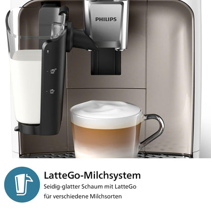 Philips Series 2300 EP2330/10 Kaffeevollautomat, 4 Getränke, LatteGo, Touchdisplay, Keramikmahlwerk, Schwarz
