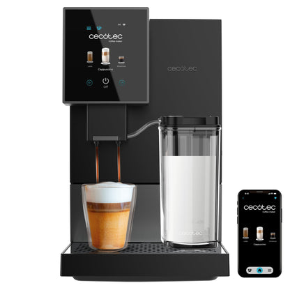 Cecotec Cremmaet Compactccino Kaffeevollautomat, 19 Bar, Thermoblock, Bohnenmahlwerk 150 g, 1,1 L Wassertank, 400 ml Milchbehälter, Black Rose