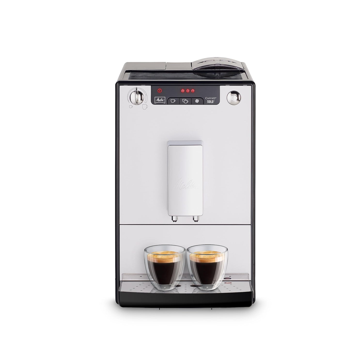 Melitta Solo Kaffeevollautomat, kompakt, höhenverstellbarer Auslauf, abnehmbarer Wassertank, Pure Black