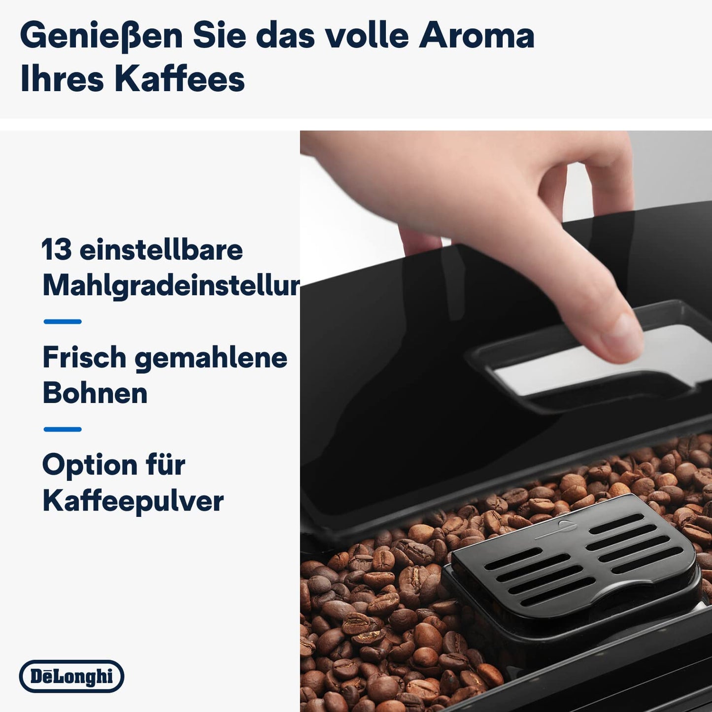 De'Longhi Magnifica S ECAM 22.110.B Kaffeevollautomat, Milchaufschäumer, Direktwahltasten, 2-Tassen-Funktion, 1,8 L Wassertank, Schwarz/Silber