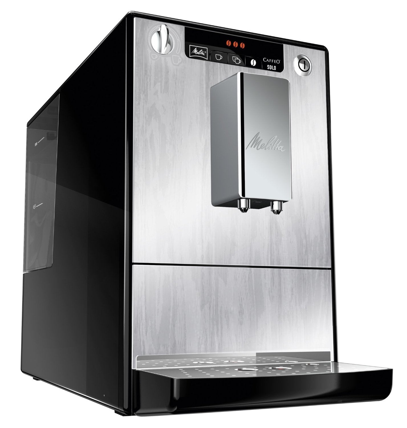 Melitta Solo Kaffeevollautomat, kompakt, höhenverstellbarer Auslauf, abnehmbarer Wassertank, Pure Black