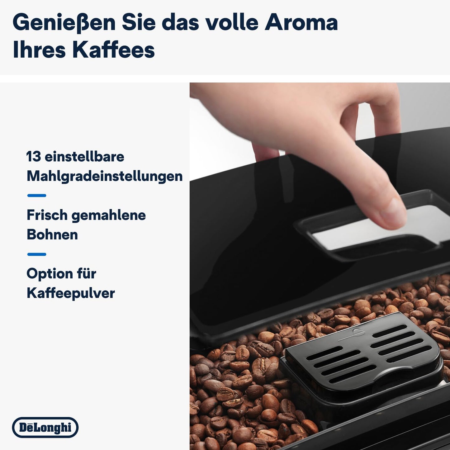 De'Longhi Magnifica S ECAM 22.110.B Kaffeevollautomat, Milchaufschäumer, Direktwahltasten, 2-Tassen-Funktion, 1,8 L Wassertank, Schwarz/Silber