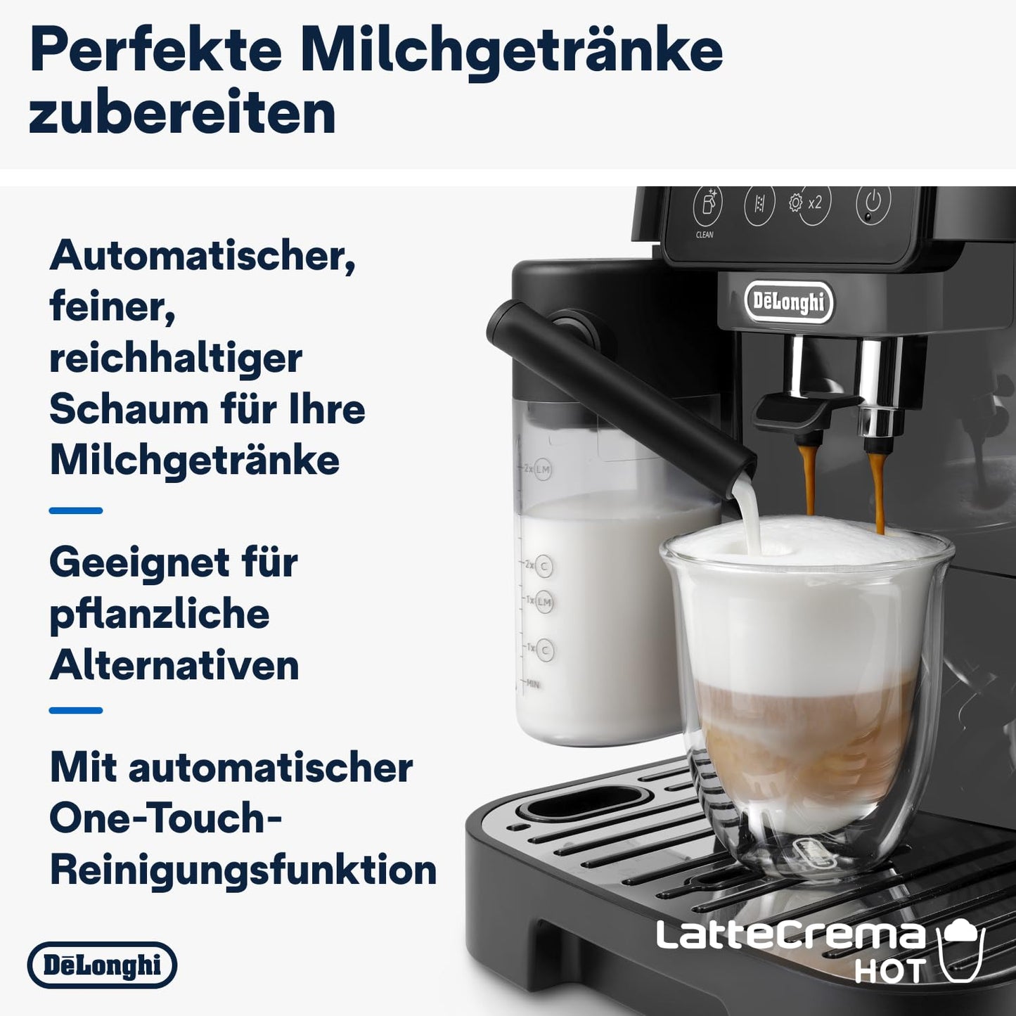 De'Longhi Magnifica S ECAM 22.110.B Kaffeevollautomat, Milchaufschäumer, Direktwahltasten, 2-Tassen-Funktion, 1,8 L Wassertank, Schwarz/Silber