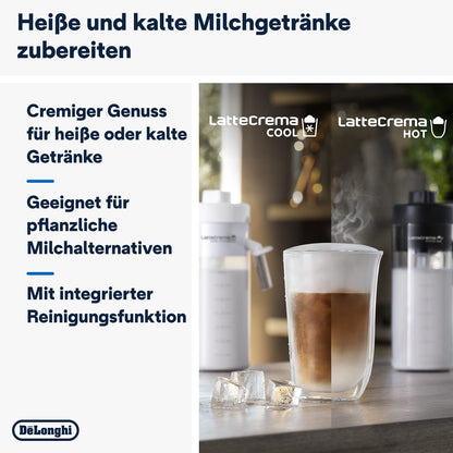 De'Longhi Eletta Explore ECAM452.67.G Kaffeevollautomat mit LatteCrema, Heiße & Kalte Getränke, 3,5" TFT Touchscreen, inkl. Kaffeekanne, Dunkelgrau