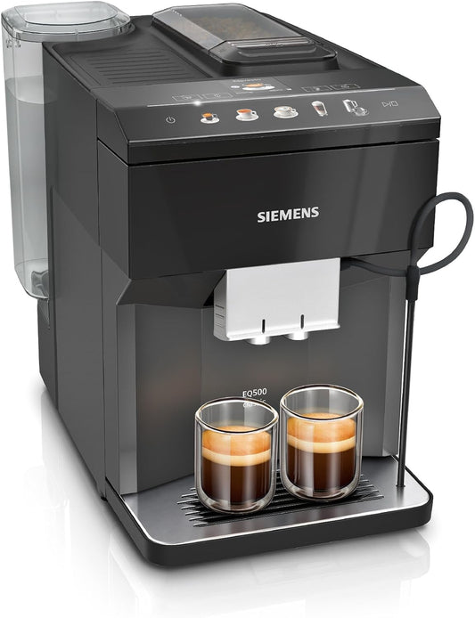 Siemens EQ500 TP511E19 Kaffeevollautomat, App-Steuerung, Cold Brew, Vollfarbdisplay, Doppeltassenfunktion, Auto-Dampfreinigung, Schwarz