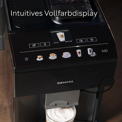 Siemens EQ500 TP511E19 Kaffeevollautomat, App-Steuerung, Cold Brew, Vollfarbdisplay, Doppeltassenfunktion, Auto-Dampfreinigung, Schwarz