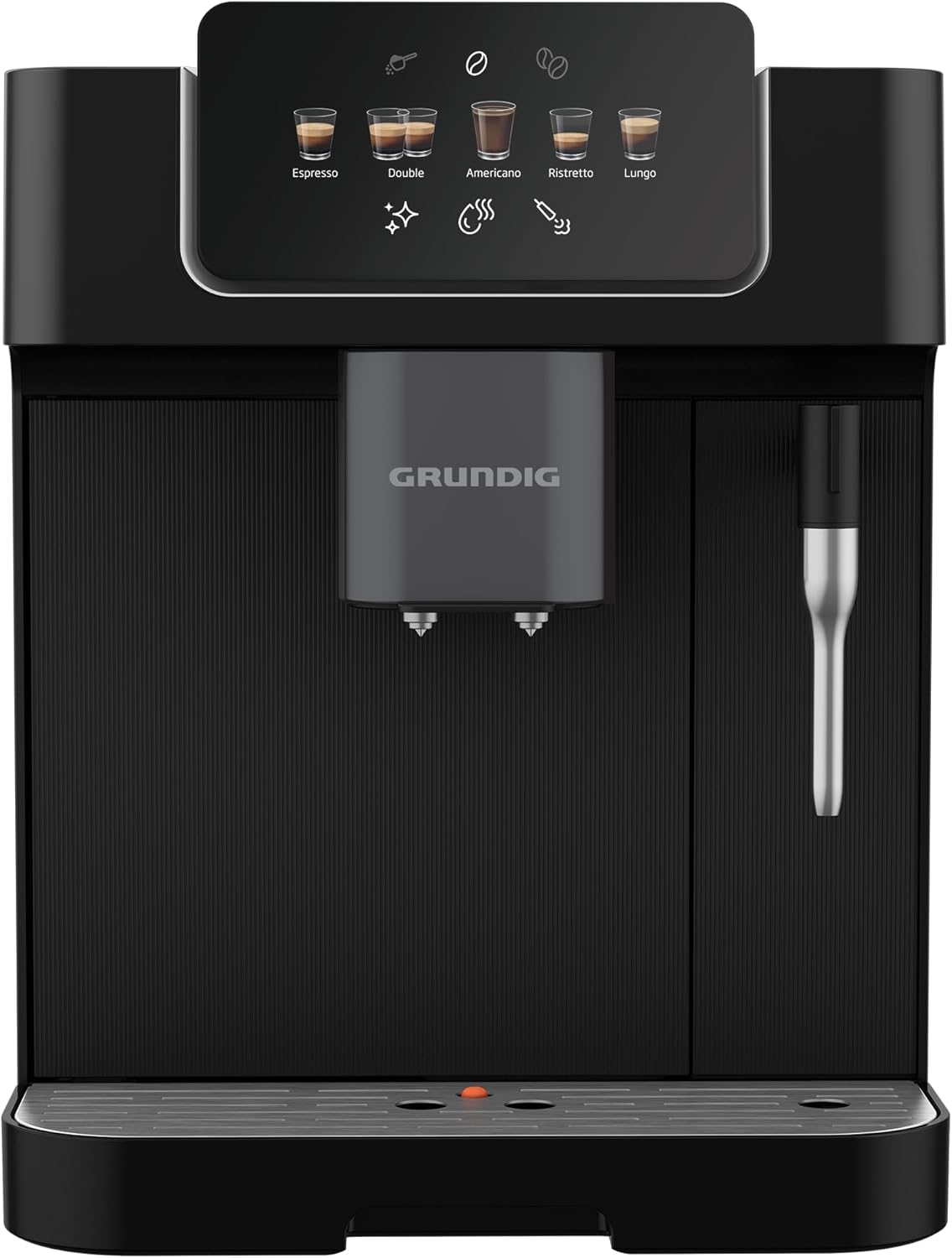 Grundig KVA 6230 Kaffeevollautomat – 19 Bar, 13 Mahlgrade, Edelstahlmahlwerk, 250 g Bohnenbehälter, 2 L Wassertank, Touch-Display, Schwarz