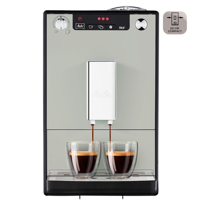 Melitta Solo Kaffeevollautomat, kompakt, höhenverstellbarer Auslauf, abnehmbarer Wassertank, Pure Black