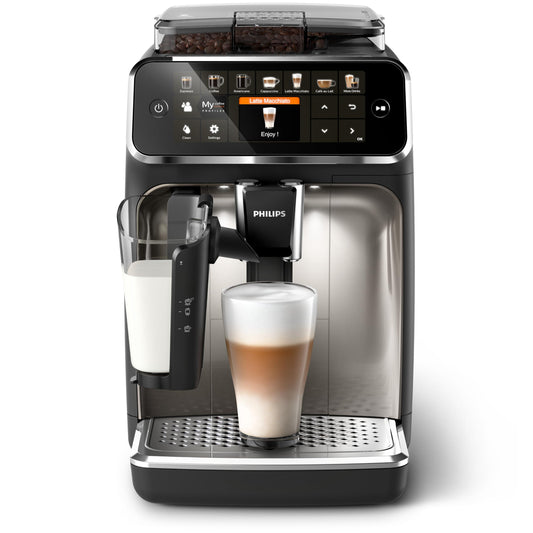 Philips Series 5400 EP5441/50 Kaffeevollautomat, 12 Getränke, LatteGo, TFT-Display, personalisierbar, Schwarz/Edelstahl