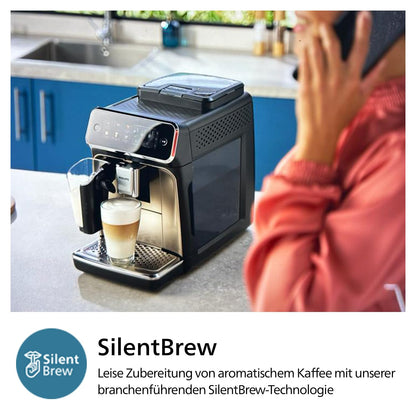 Philips Series 3300 EP3347/90 Kaffeevollautomat, 6 Getränke, LatteGo, Touchscreen, Keramikmahlwerk, Schwarzchrom