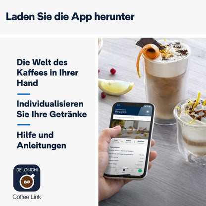 De'Longhi Eletta Explore ECAM452.67.G Kaffeevollautomat mit LatteCrema, Heiße & Kalte Getränke, 3,5" TFT Touchscreen, inkl. Kaffeekanne, Dunkelgrau