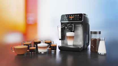 Philips Series 5400 EP5441/50 Kaffeevollautomat, 12 Getränke, LatteGo, TFT-Display, personalisierbar, Schwarz/Edelstahl