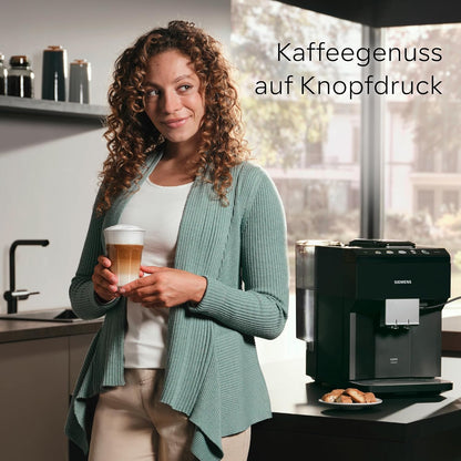 Siemens EQ500 TP511E19 Kaffeevollautomat, App-Steuerung, Cold Brew, Vollfarbdisplay, Doppeltassenfunktion, Auto-Dampfreinigung, Schwarz
