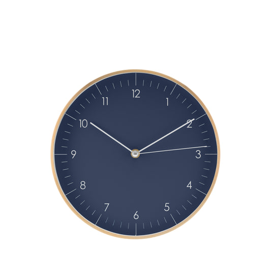 Große Wanduhr, Dunkelblau und Gold