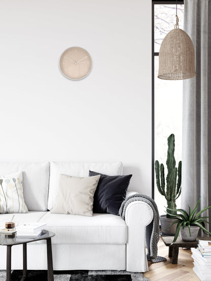 Wanduhr, Creme und Silber