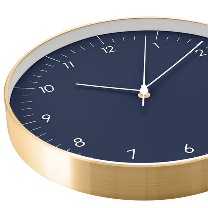 Große Wanduhr, Dunkelblau und Gold