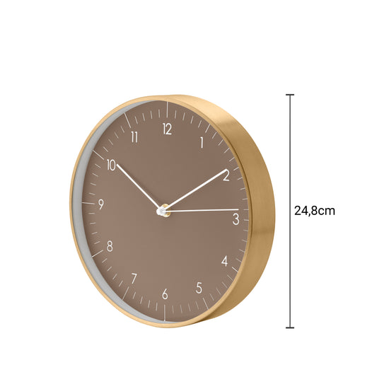 Wanduhr, Braun und Gold