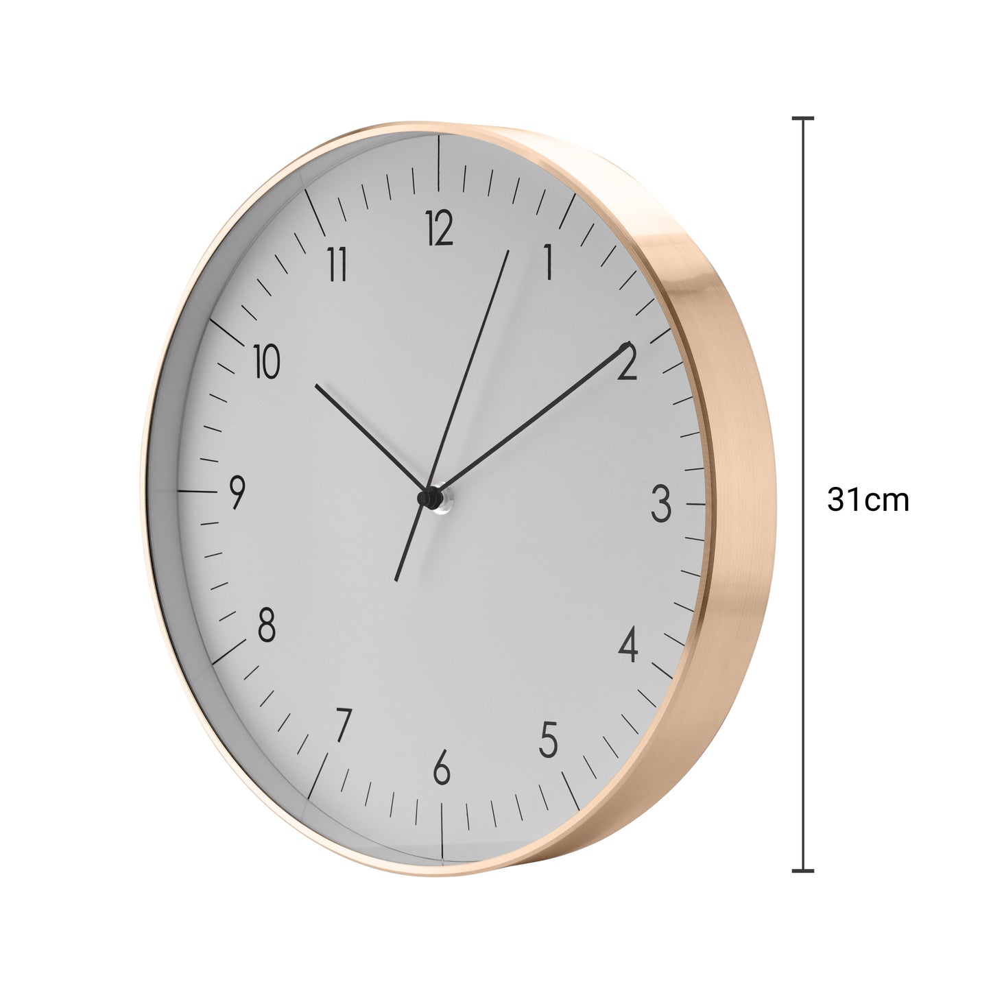 Große Wanduhr, Weiß und Gold