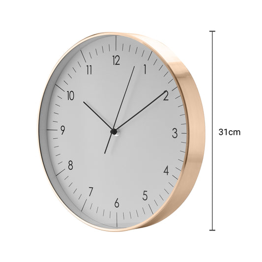 Große Wanduhr, Weiß und Gold