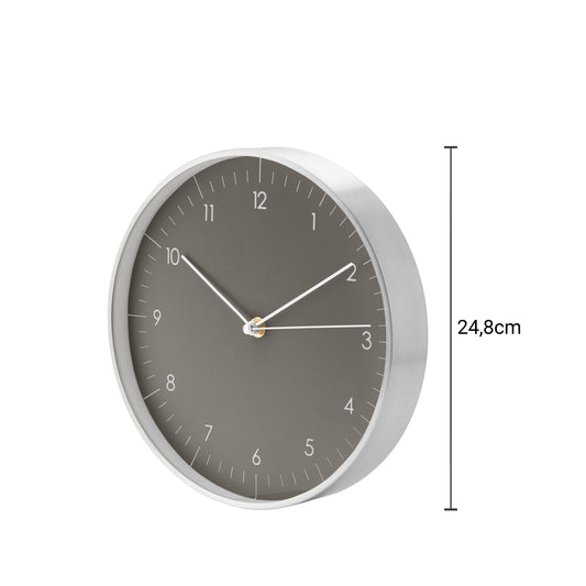 Wanduhr, Grau und Silber