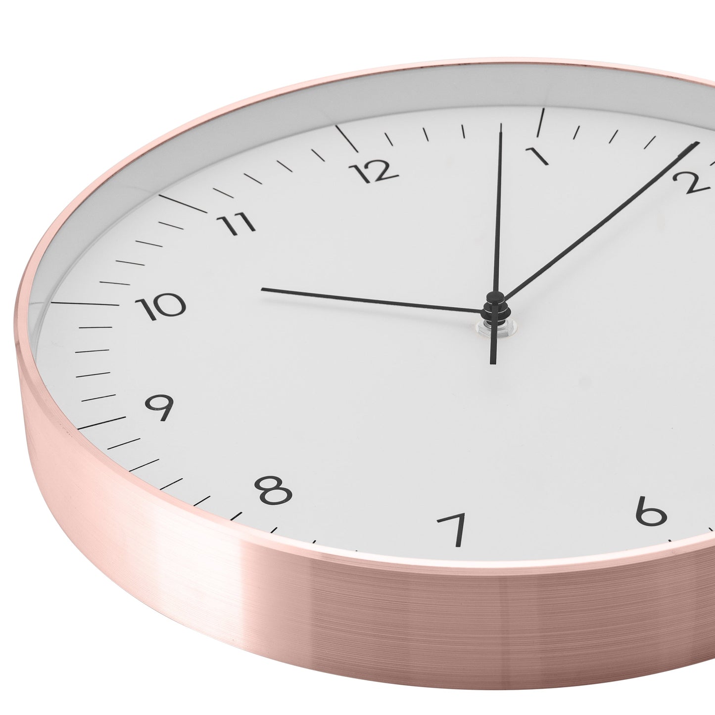 Große Wanduhr, Weiß und Rosegold