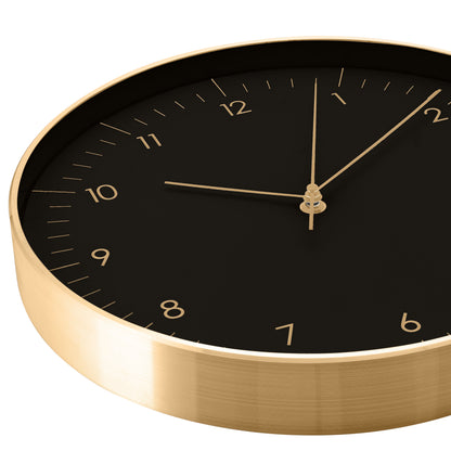Große Wanduhr, Schwarz und Gold