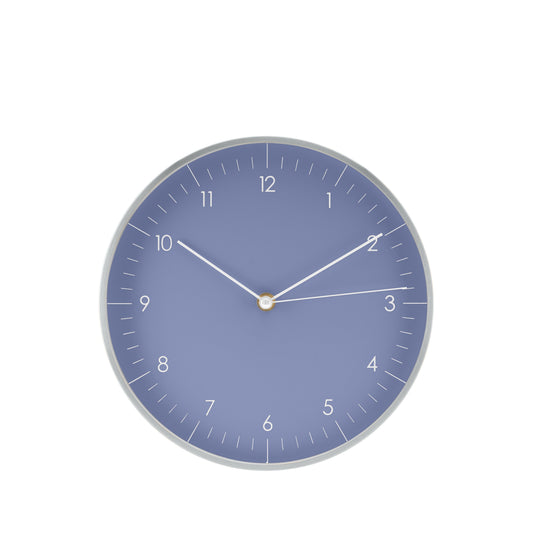 Wanduhr, Hellblau und Silber