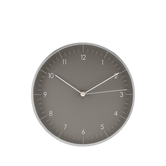 Wanduhr, Grau und Silber