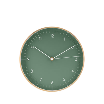 Wanduhr, Grün und Gold