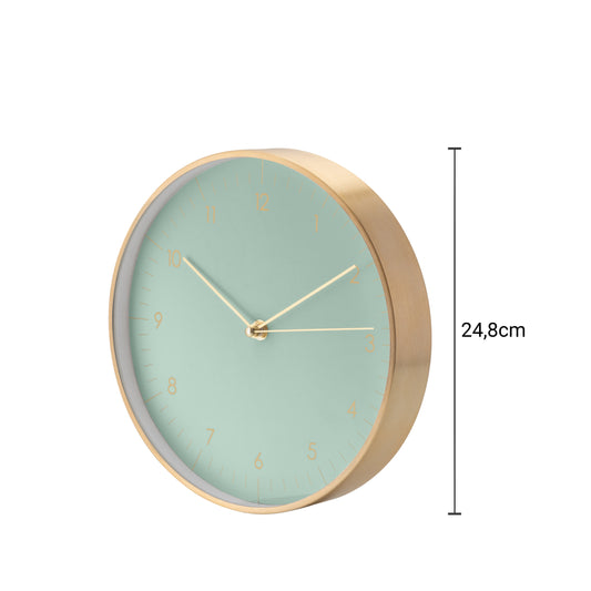 Wanduhr, Mint und Gold