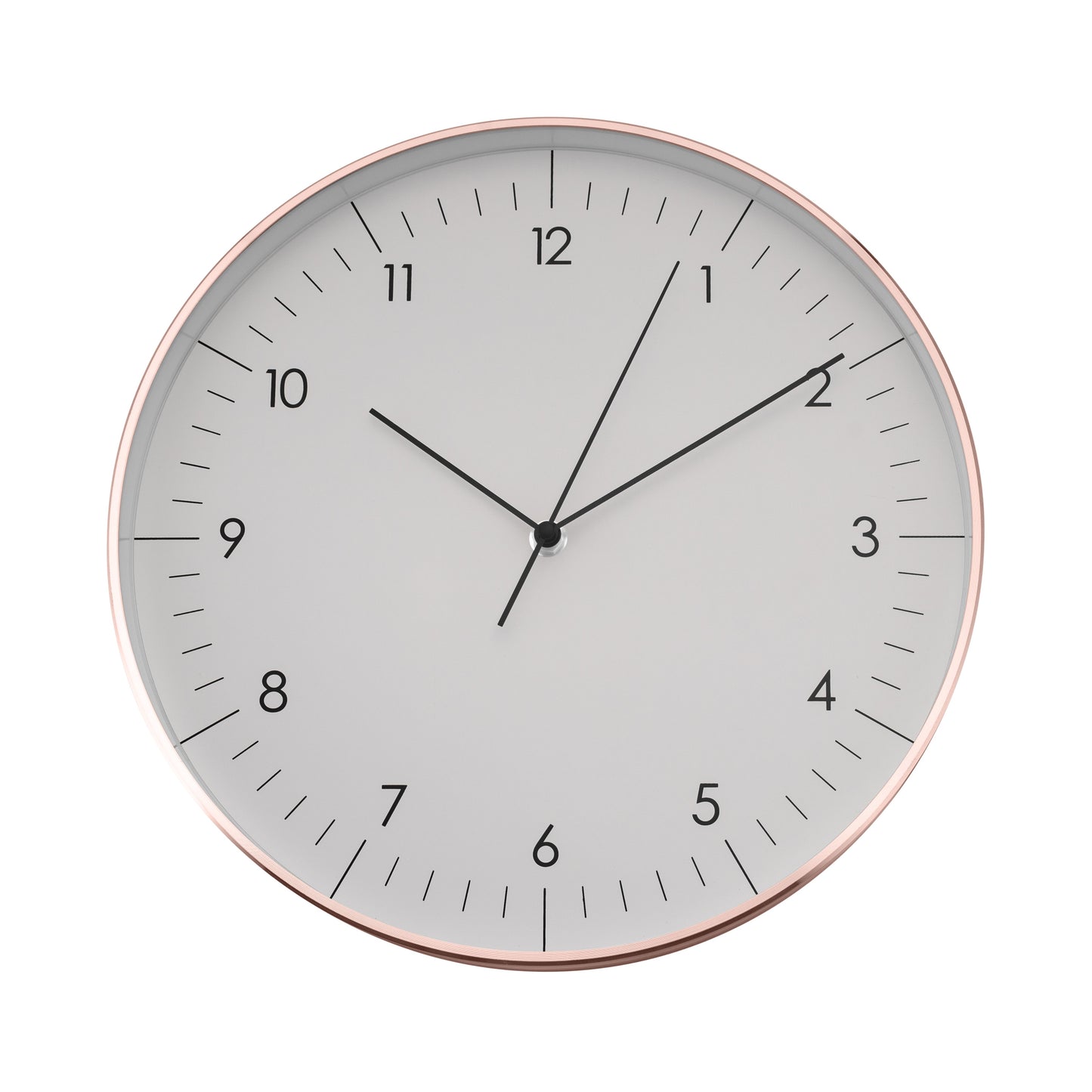 Große Wanduhr, Weiß und Rosegold