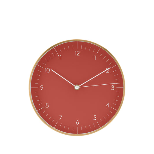 Wanduhr, Rot und Gold