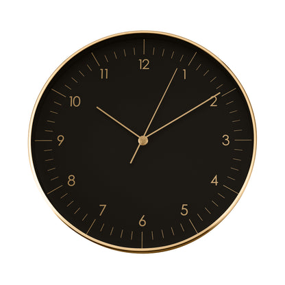 Große Wanduhr, Schwarz und Gold