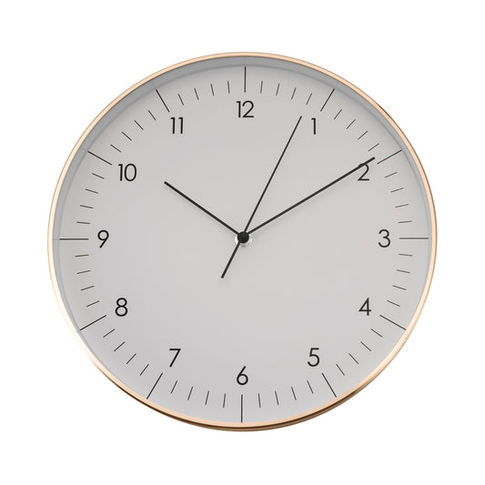 Große Wanduhr, Weiß und Gold